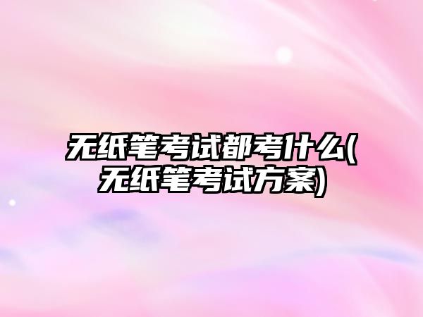 無紙筆考試都考什么(無紙筆考試方案)