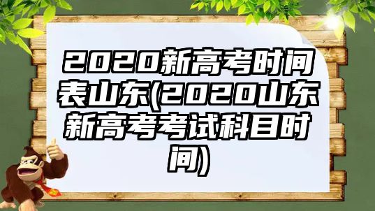 2020新高考時間表山東(2020山東新高考考試科目時間)