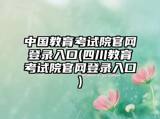 中國(guó)教育考試院官網(wǎng)登錄入口(四川教育考試院官網(wǎng)登錄入口)