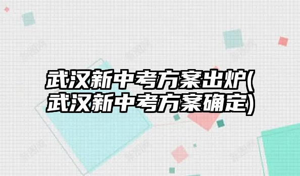 武漢新中考方案出爐(武漢新中考方案確定)