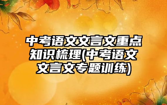 中考語文文言文重點知識梳理(中考語文文言文專題訓練)