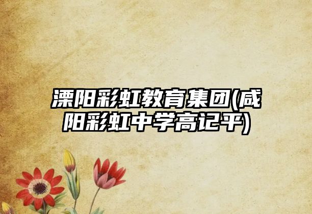 溧陽彩虹教育集團(tuán)(咸陽彩虹中學(xué)高記平)