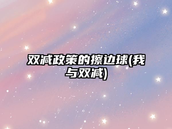 雙減政策的擦邊球(我與雙減)