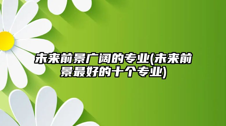 未來前景廣闊的專業(yè)(未來前景最好的十個專業(yè))