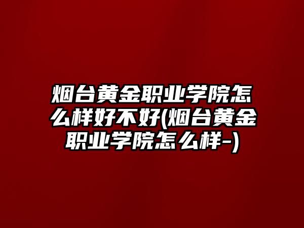 煙臺黃金職業(yè)學(xué)院怎么樣好不好(煙臺黃金職業(yè)學(xué)院怎么樣-)