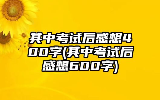 其中考試后感想400字(其中考試后感想600字)