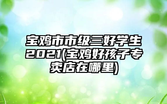 寶雞市市級三好學(xué)生2021(寶雞好孩子專賣店在哪里)