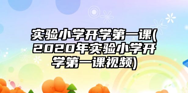 實驗小學(xué)開學(xué)第一課(2020年實驗小學(xué)開學(xué)第一課視頻)