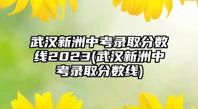 武漢新洲中考錄取分?jǐn)?shù)線2023(武漢新洲中考錄取分?jǐn)?shù)線)