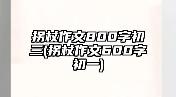 拐杖作文800字初三(拐杖作文600字初一)