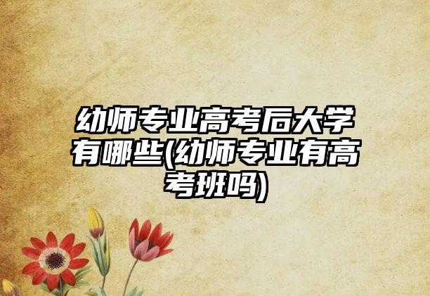 幼師專業(yè)高考后大學(xué)有哪些(幼師專業(yè)有高考班嗎)