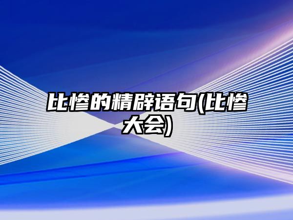 比慘的精辟語句(比慘大會(huì))