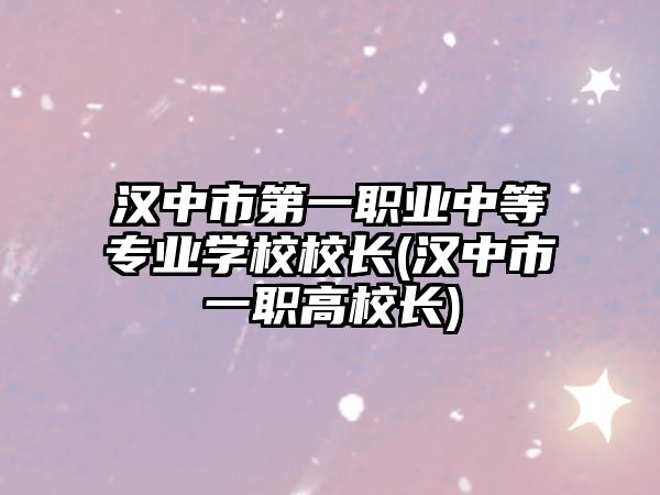 漢中市第一職業(yè)中等專業(yè)學(xué)校校長(漢中市一職高校長)