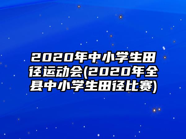 2020年中小學(xué)生田徑運(yùn)動(dòng)會(huì)(2020年全縣中小學(xué)生田徑比賽)