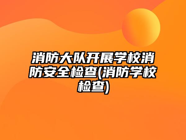 消防大隊(duì)開展學(xué)校消防安全檢查(消防學(xué)校檢查)