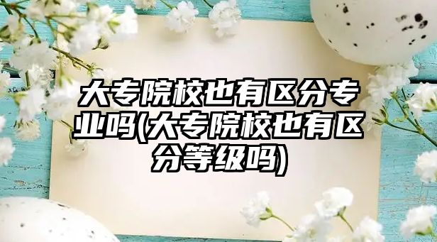 大專院校也有區(qū)分專業(yè)嗎(大專院校也有區(qū)分等級嗎)