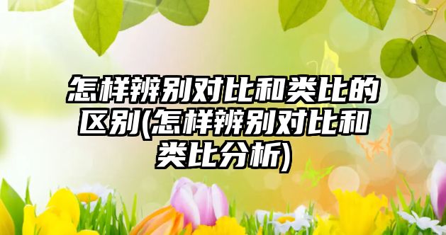 怎樣辨別對(duì)比和類比的區(qū)別(怎樣辨別對(duì)比和類比分析)