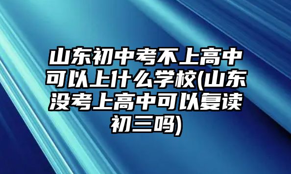 山東初中考不上高中可以上什么學(xué)校(山東沒考上高中可以復(fù)讀初三嗎)