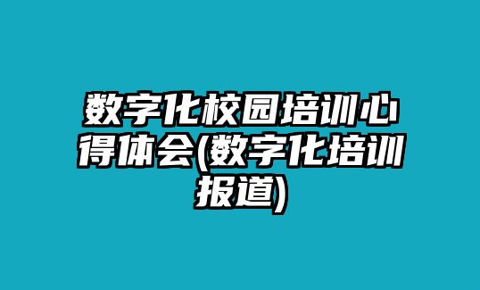 數(shù)字化校園培訓(xùn)心得體會(huì)(數(shù)字化培訓(xùn)報(bào)道)