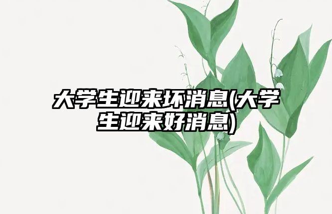 大學(xué)生迎來壞消息(大學(xué)生迎來好消息)