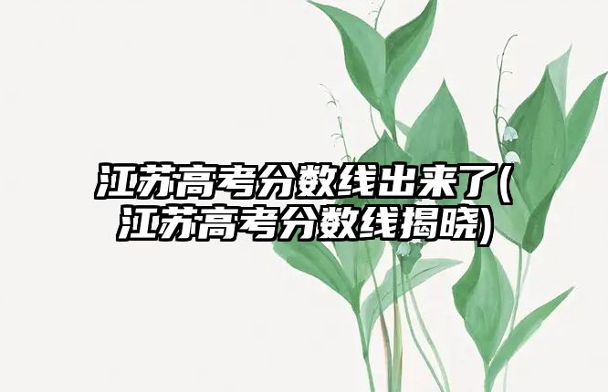 江蘇高考分數(shù)線出來了(江蘇高考分數(shù)線揭曉)