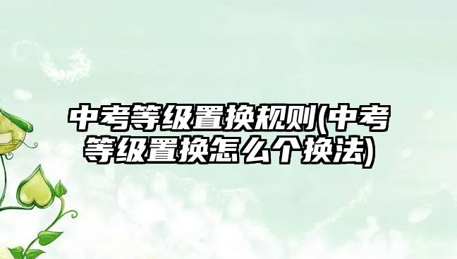 中考等級置換規(guī)則(中考等級置換怎么個換法)