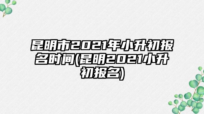 昆明市2021年小升初報名時間(昆明2021小升初報名)