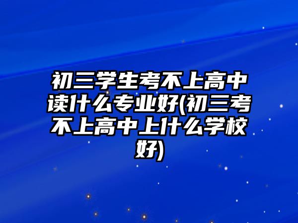 初三學(xué)生考不上高中讀什么專(zhuān)業(yè)好(初三考不上高中上什么學(xué)校好)