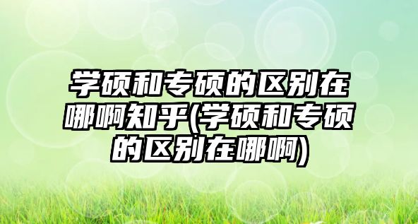 學碩和專碩的區(qū)別在哪啊知乎(學碩和專碩的區(qū)別在哪啊)