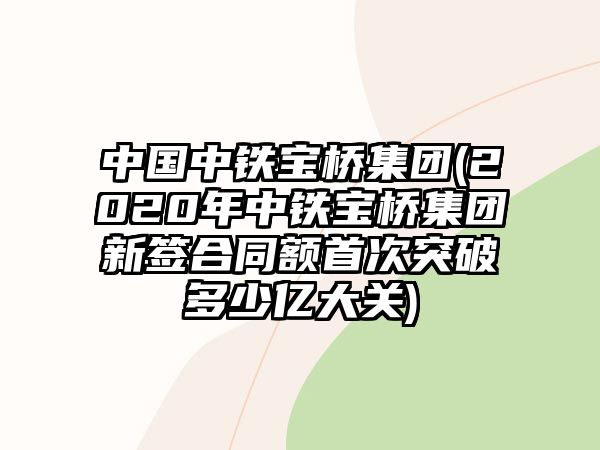 中國中鐵寶橋集團(tuán)(2020年中鐵寶橋集團(tuán)新簽合同額首次突破多少億大關(guān))