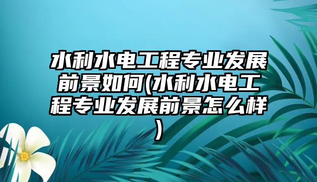 水利水電工程專業(yè)發(fā)展前景如何(水利水電工程專業(yè)發(fā)展前景怎么樣)