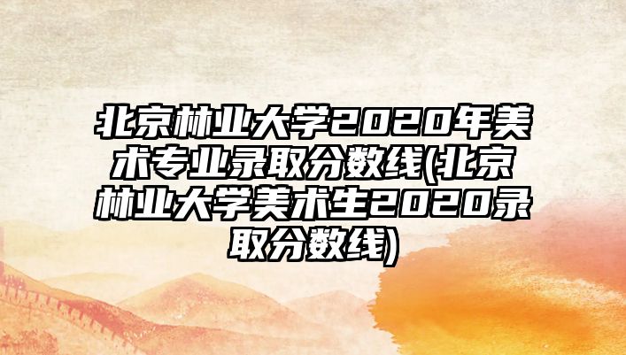 北京林業(yè)大學(xué)2020年美術(shù)專業(yè)錄取分?jǐn)?shù)線(北京林業(yè)大學(xué)美術(shù)生2020錄取分?jǐn)?shù)線)