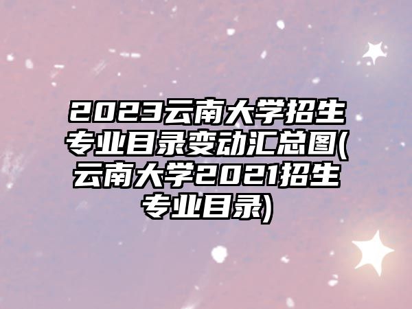 2023云南大學招生專業(yè)目錄變動匯總圖(云南大學2021招生專業(yè)目錄)