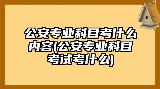 公安專業(yè)科目考什么內(nèi)容(公安專業(yè)科目考試考什么)