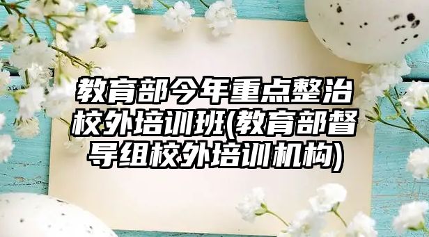 教育部今年重點整治校外培訓(xùn)班(教育部督導(dǎo)組校外培訓(xùn)機構(gòu))