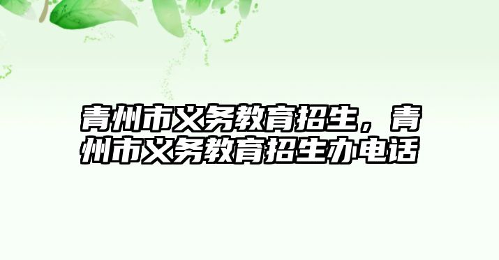 青州市義務教育招生，青州市義務教育招生辦電話