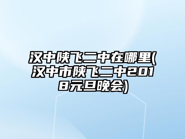 漢中陜飛二中在哪里(漢中市陜飛二中2018元旦晚會)