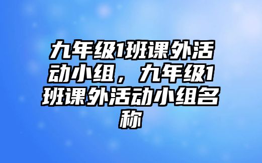 九年級1班課外活動小組，九年級1班課外活動小組名稱