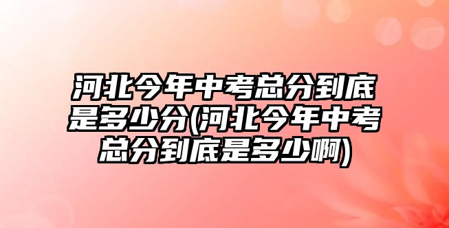 河北今年中考總分到底是多少分(河北今年中考總分到底是多少啊)