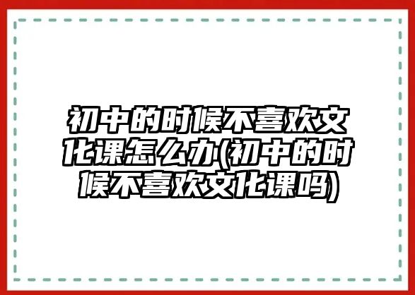 初中的時候不喜歡文化課怎么辦(初中的時候不喜歡文化課嗎)