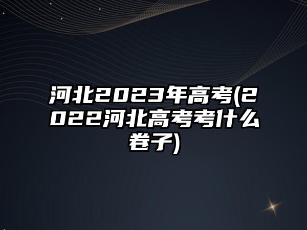 河北2023年高考(2022河北高考考什么卷子)