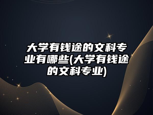 大學(xué)有錢途的文科專業(yè)有哪些(大學(xué)有錢途的文科專業(yè))