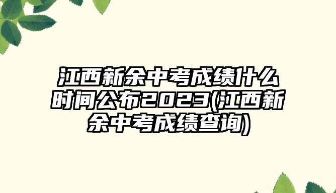 江西新余中考成績什么時(shí)間公布2023(江西新余中考成績查詢)