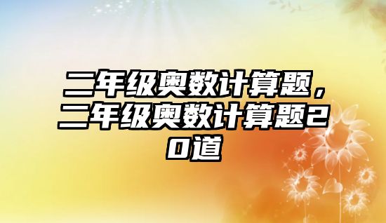 二年級奧數(shù)計算題，二年級奧數(shù)計算題20道