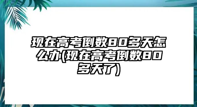 現(xiàn)在高考倒數80多天怎么辦(現(xiàn)在高考倒數80多天了)