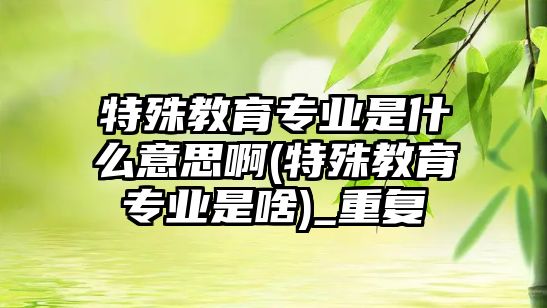 特殊教育專業(yè)是什么意思啊(特殊教育專業(yè)是啥)_重復(fù)