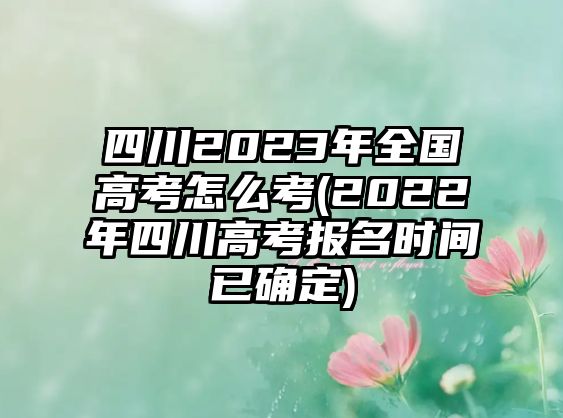 四川2023年全國高考怎么考(2022年四川高考報(bào)名時(shí)間已確定)