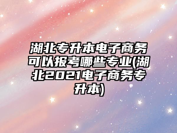 湖北專升本電子商務可以報考哪些專業(yè)(湖北2021電子商務專升本)